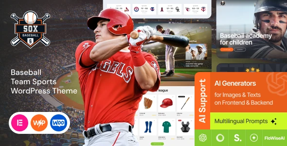 Sox – Baseball Team Sports WordPress Theme
