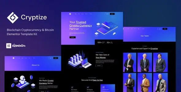 Cryptize – Blockchain Cryptocurrency & Bitcoin Elementor Template Kit