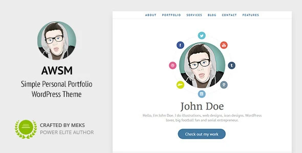 AWSM – One Page CV / Resume & Personal Portfolio WordPress Theme