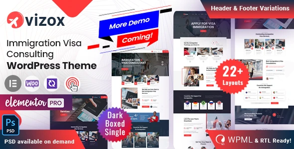 Vizox – Immigration Visa WordPress Theme