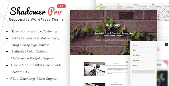 Shadower Pro – A Responsive WordPress Theme for Bloggers