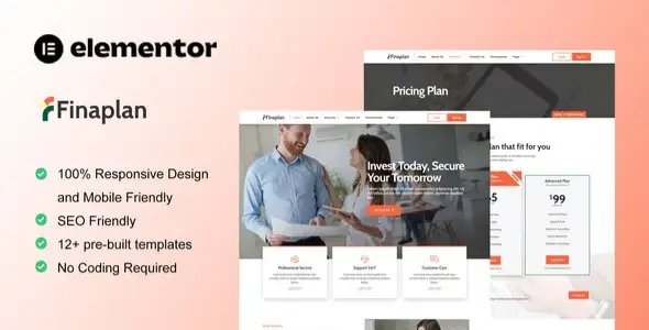 FinaPlan – Finance & Investment Elementor Template Kit